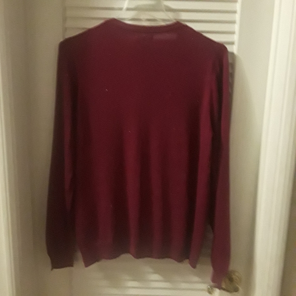 Nicole Miller Original Womens Size XL Wine Color Sparkle Button Up L/S Knit Top - Picture 5 of 11